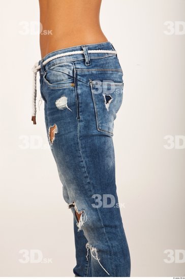 Thigh Calf Leg Woman Casual Jeans Studio photo references