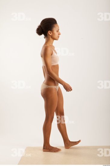 Man Woman Black Hairy Underwear Slim Walking Studio photo references