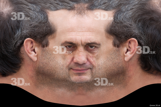 Head Man White Average Head textures Wrinkles
