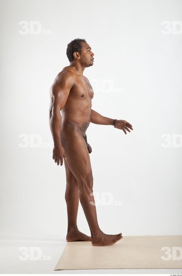 Whole Body Black Nude Average Walking Studio photo references