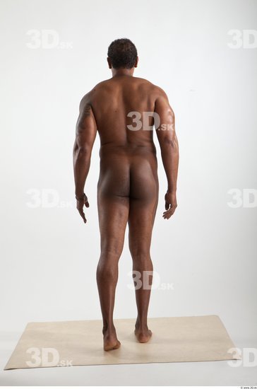 Whole Body Black Nude Average Walking Studio photo references