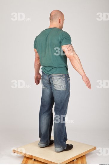 Whole Body Man White Casual Muscular Street photo references