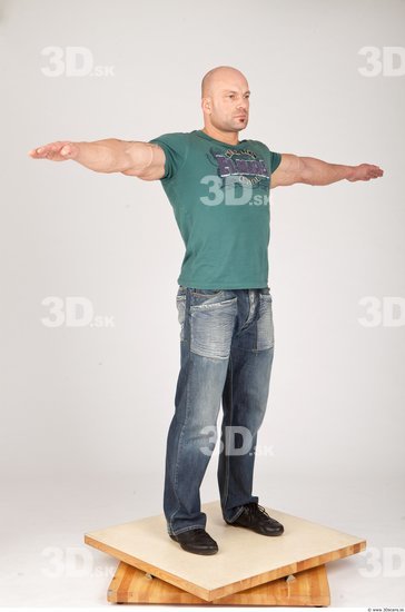 Whole Body Man White Casual Muscular Street photo references