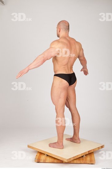 Whole Body Man White Underwear Muscular Studio photo references