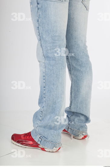 Calf blue jeans red boots photo reference of Regelio