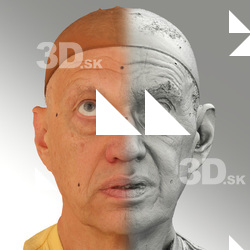 Raw 3D head scan of looking up emotion - Jan