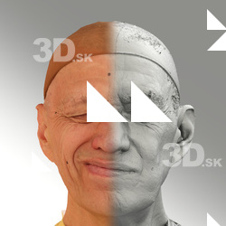 Raw 3D head scan of sneer emotion right - Jan