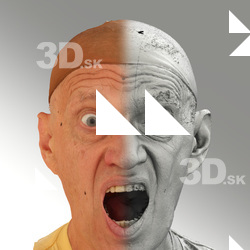 Raw 3D head scan of shouting emotion - Jan
