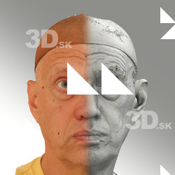 Raw 3D head scan of sad emotion - Jan