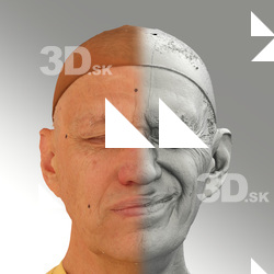 Raw 3D head scan of sneer emotion left - Jan