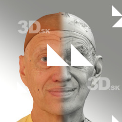 Raw 3D head scan of natural smiling emotion - Jan