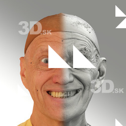 Raw 3D head scan of wide smiling emotion - Jan