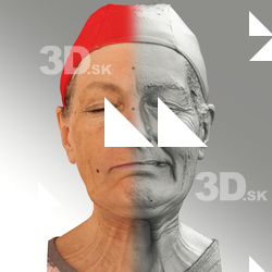 Raw 3D head scan of sneer emotion left - Drahomira