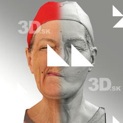 Raw 3D head scan of sneer emotion right - Drahomira