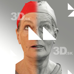 Raw 3D head scan of looking up emotion - Drahomira