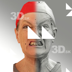 Raw 3D head scan of angry emotion - Drahomira