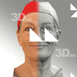 Raw 3D head scan of natural smiling emotion - Drahomira