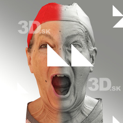 Raw 3D head scan of shouting emotion - Drahomira