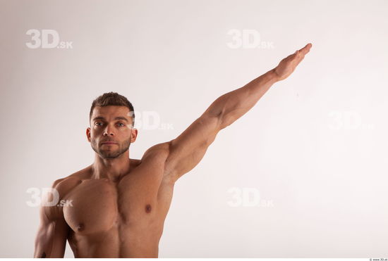 Arm moving pose light of bodybuilder Harold