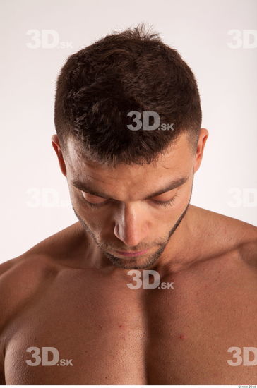 Head moving pose light of bodybuilder Harold