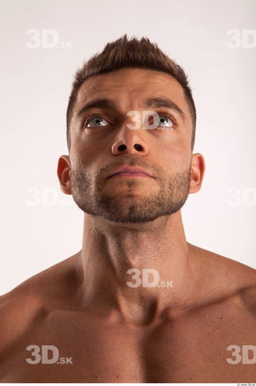 Head moving pose light of bodybuilder Harold