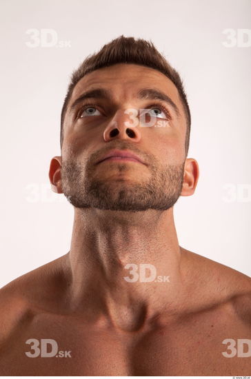 Head moving pose light of bodybuilder Harold