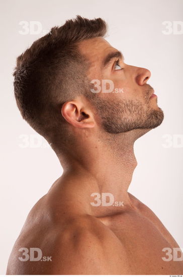 Head moving pose light of bodybuilder Harold