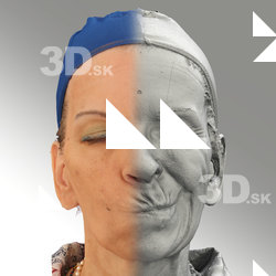 3D head scan of sneer emotion left - Alena