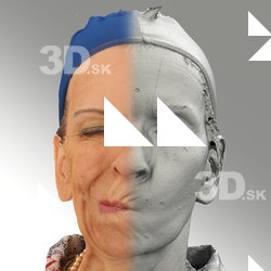 3D head scan of sneer emotion right - Alena