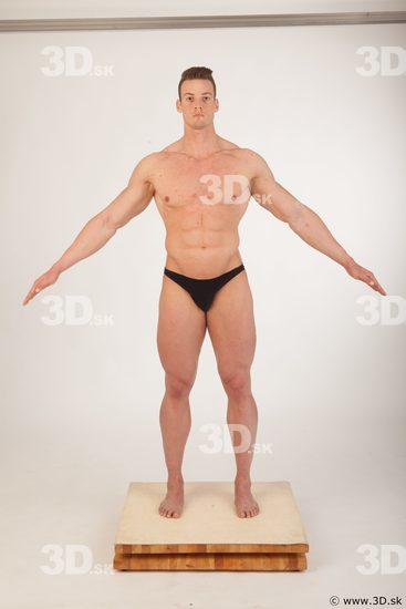 Whole body bodybuilder modeling pose of Andrew