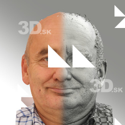 3D head scan of natural smiling emotion - Michal