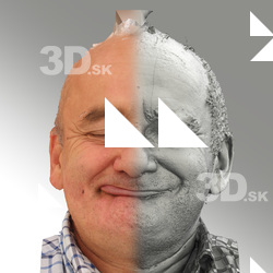 3D head scan of sneer emotion right - Michal