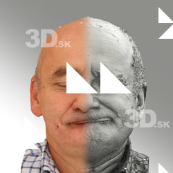 3D head scan of sneer emotion left - Michal