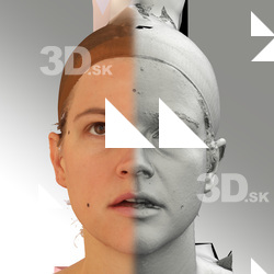 3D head scan of looking up emotion - Mariana