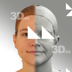 3D head scan of natural smiling emotion - Mariana