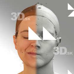 3D head scan of sneer emotion right - Mariana