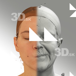 3D head scan of sneer emotion left - Mariana
