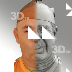 3D head scan of sneer emotion left - Ilja
