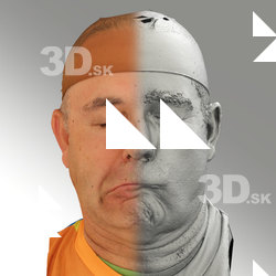 3D head scan of sneer emotion right - Ilja