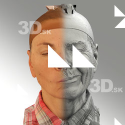 3D head scan of sneer emotion left - Iveta