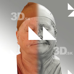 3D head scan of sneer emotion left - Lada