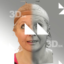 3D head scan of looking up emotion - Eva