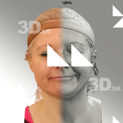 3D head scan of sneer emotion left - Eva