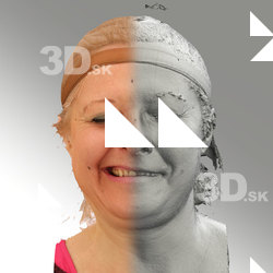 3D head scan of sneer emotion right - Eva