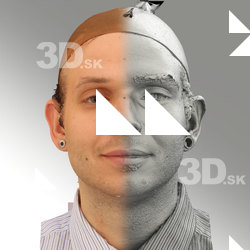 3D head scan of natural smiling emotion - Martin