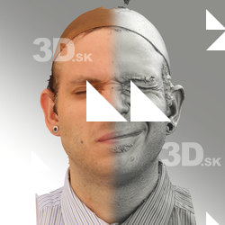 3D head scan of sneer emotion left - Martin