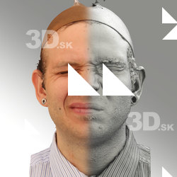 3D head scan of sneer emotion right - Martin