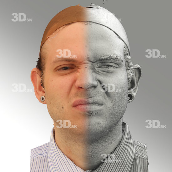 Head Emotions Man White Average 3D Phonemes And Emotions