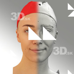 3D head scan of natural smiling emotion - Dina