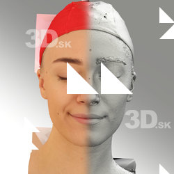3D head scan of sneer emotion right - Dina